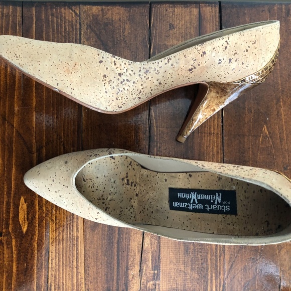 Rare Vintage cork STUART WEITZMAN shoes 8.5 - Picture 9 of 10